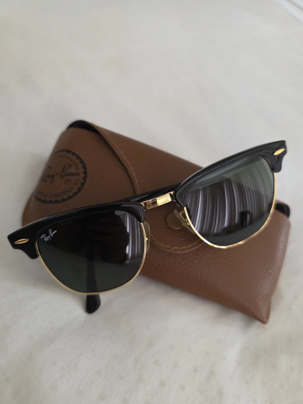 Ray-Ban Black and Gold Clubmaster Sunglasses